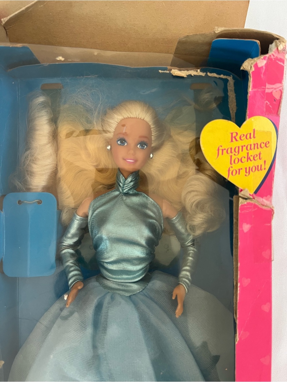 Vintage 1991 Sweet Romance Barbie in Shimmery Pale Blue Ball Gown - Picture 2 of 10